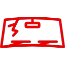 Cracked Windshield Red Icon